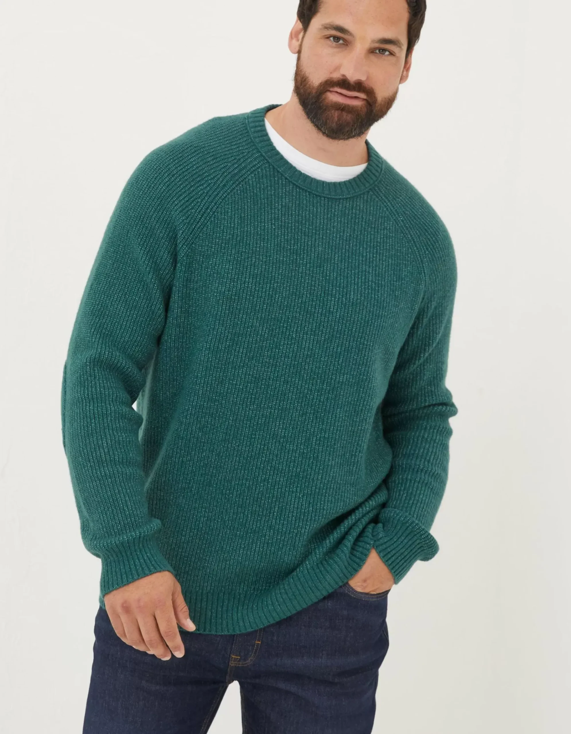 Men FatFace Knitwear|Hinton Crew Neck Jumper