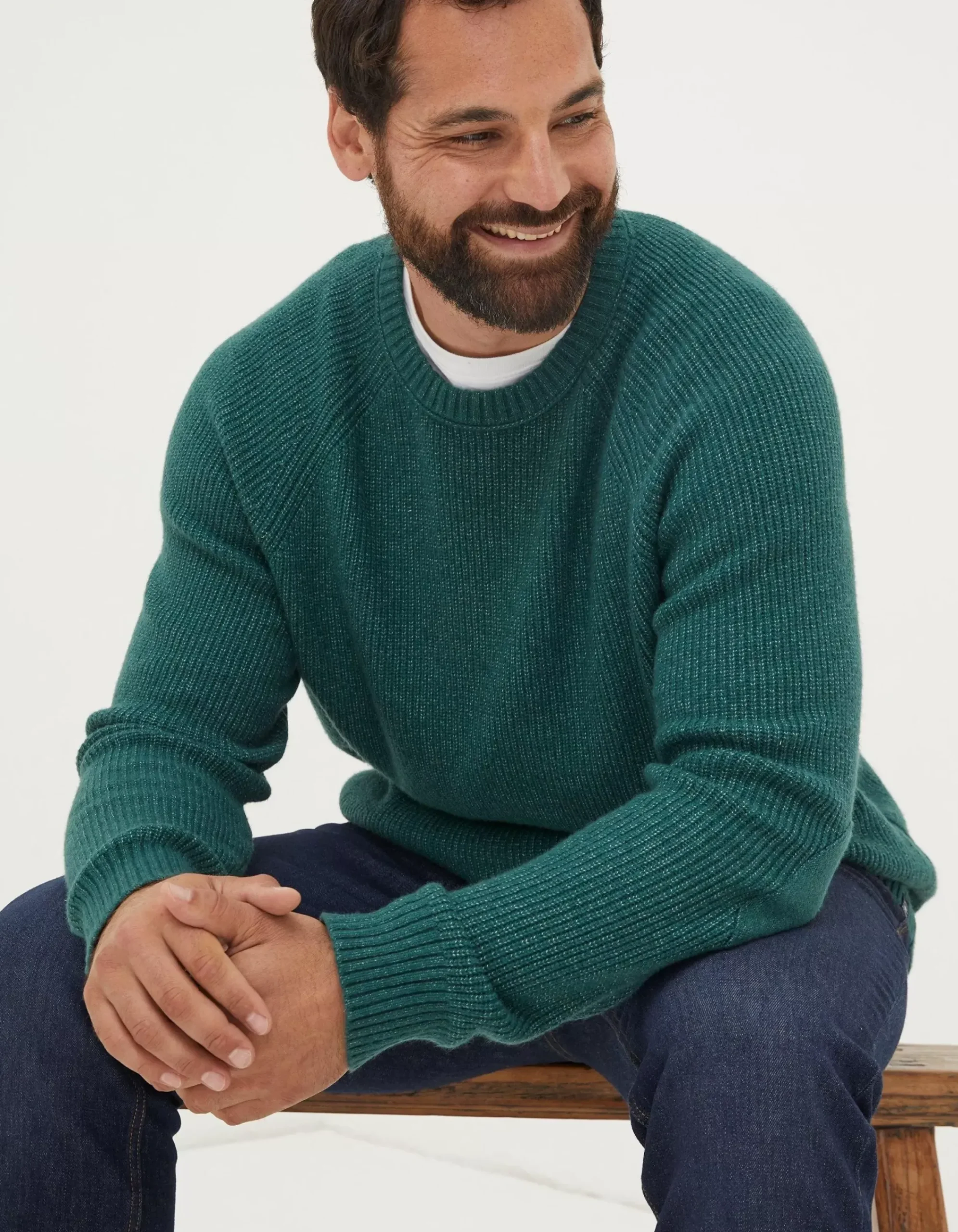 Men FatFace Knitwear|Hinton Crew Neck Jumper
