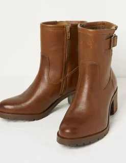 Women FatFace View All|Hollie Mid Heel Leather Boots