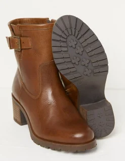 Women FatFace View All|Hollie Mid Heel Leather Boots