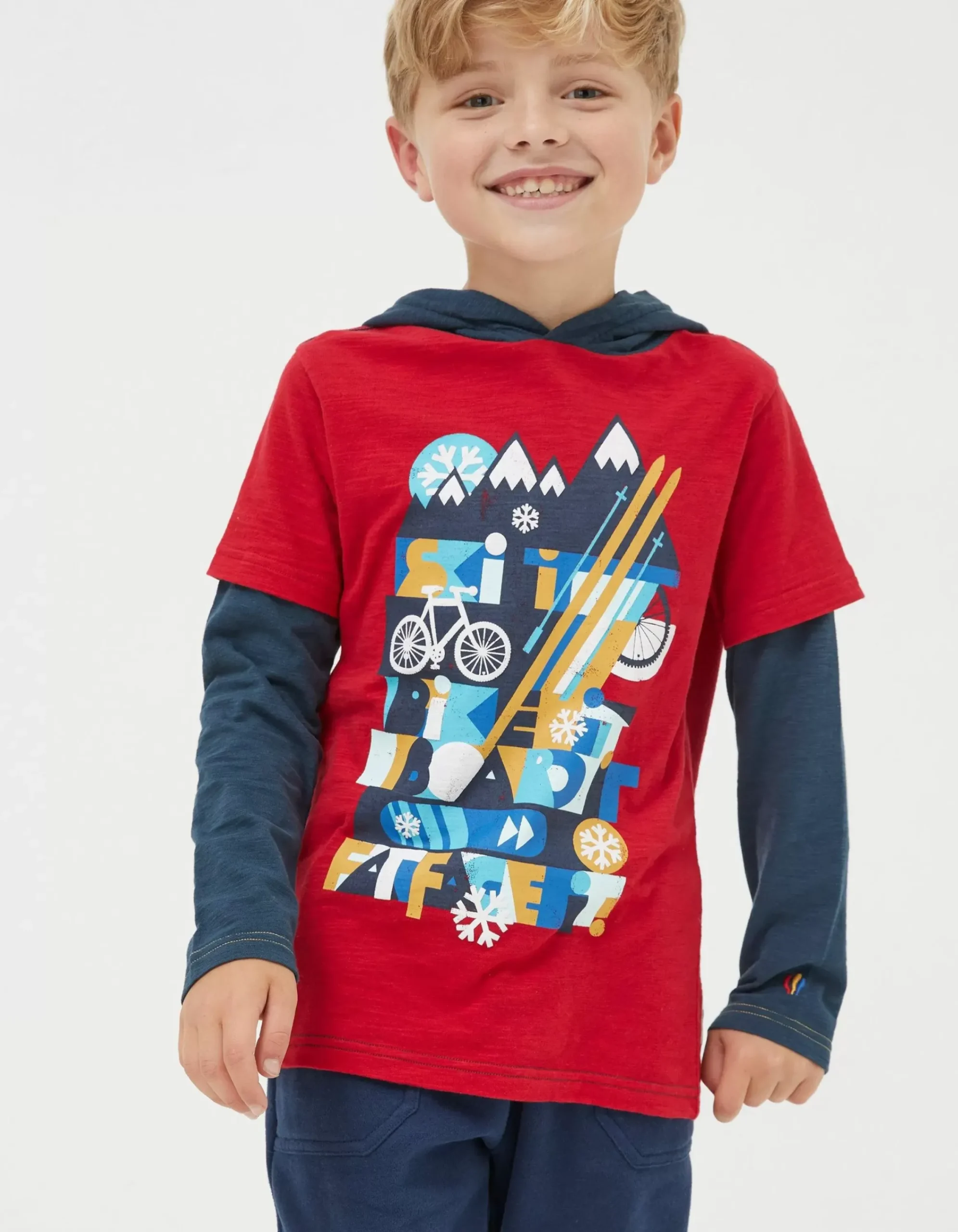 Boys FatFace View All|Hooded Ski Graphic T-Shirt