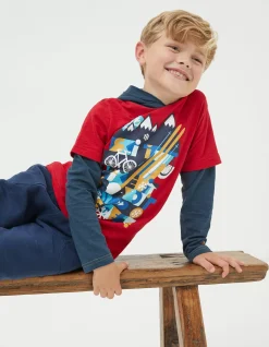 Boys FatFace View All|Hooded Ski Graphic T-Shirt