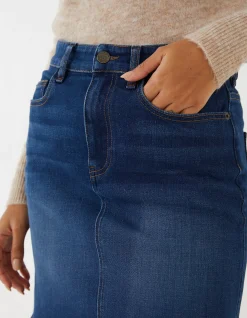 Women FatFace Skirts|Hope Denim Skirt