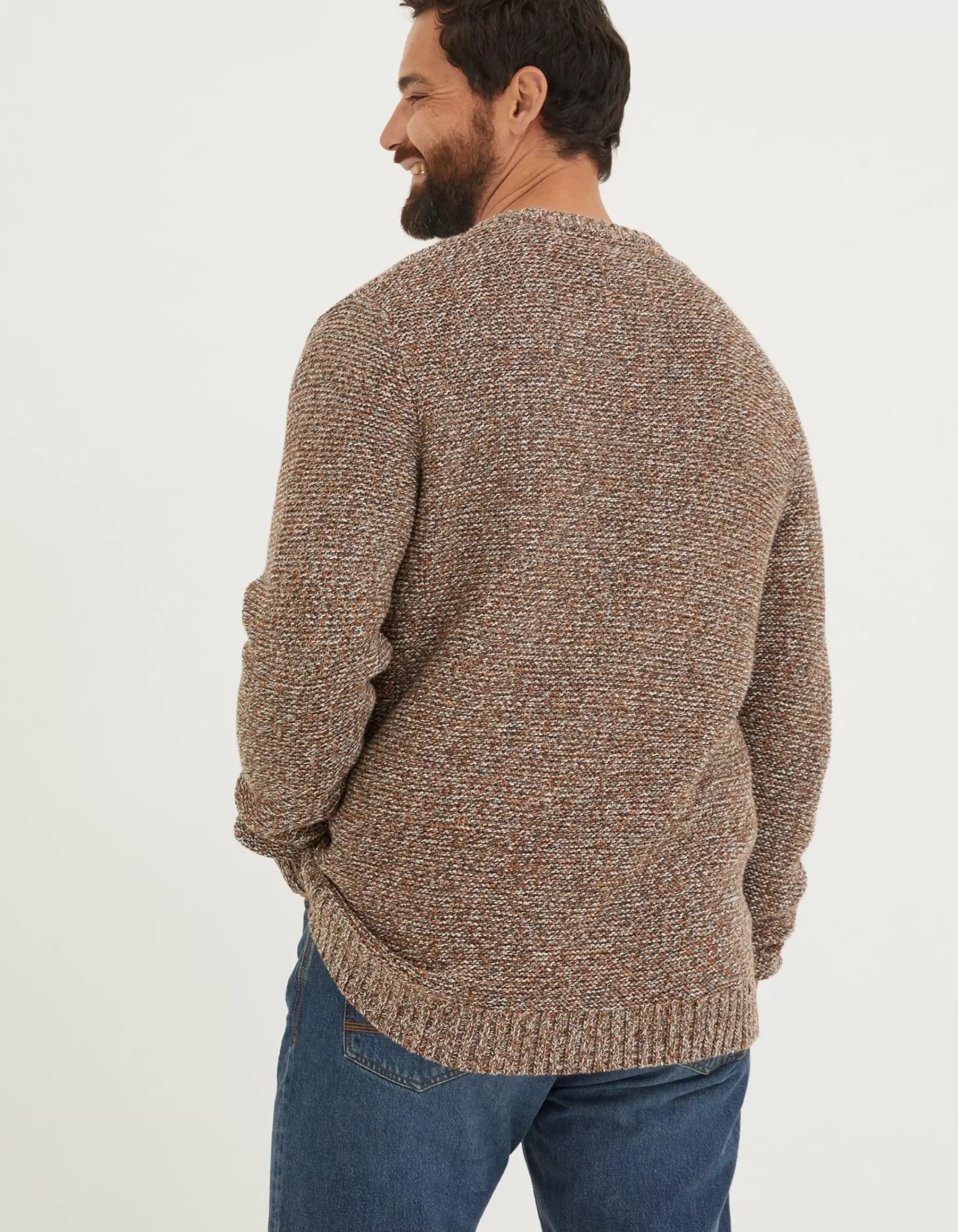 Men FatFace Knitwear|Hove Crew Jumper