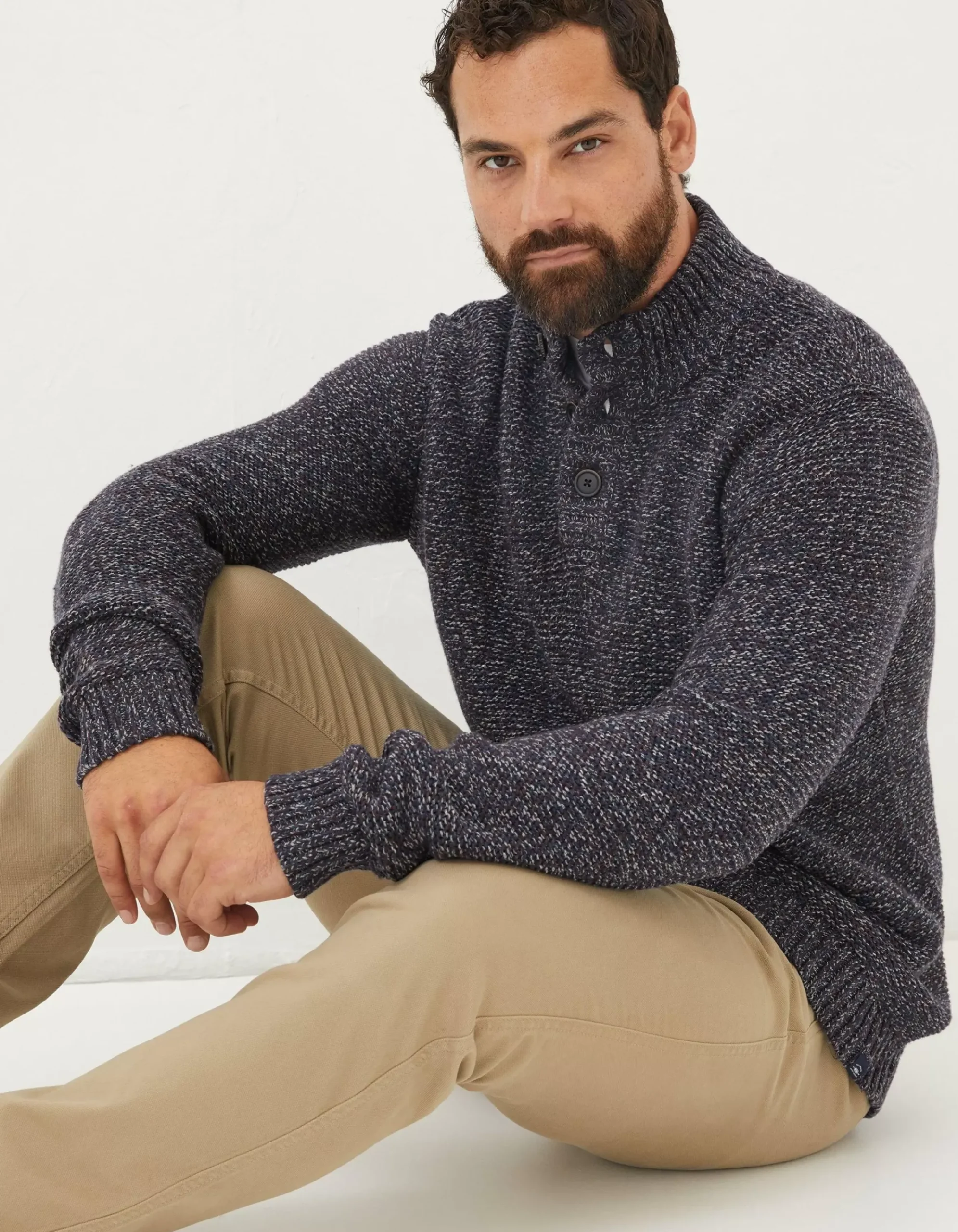 Men FatFace View All|Hove Half Neck Jumper