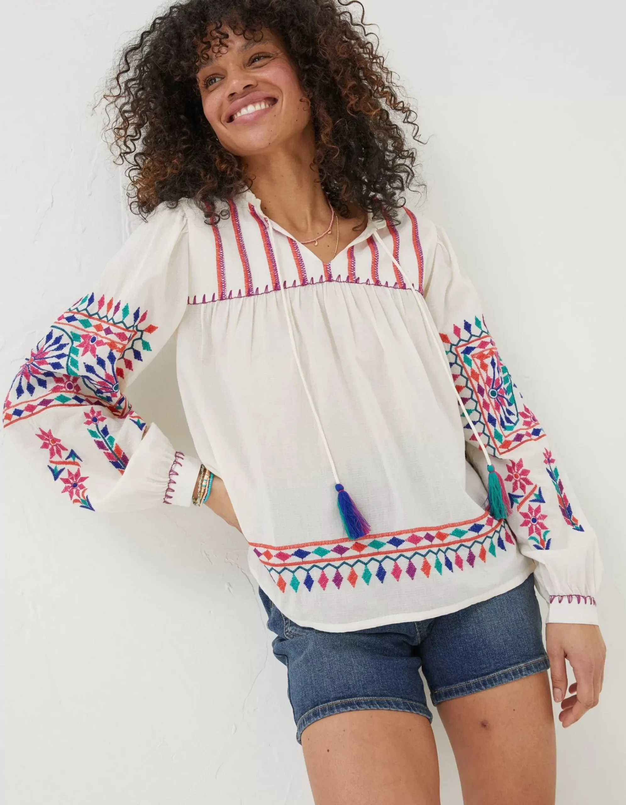 Women FatFace Shirts & Blouses|Ida Embroidered Blouse