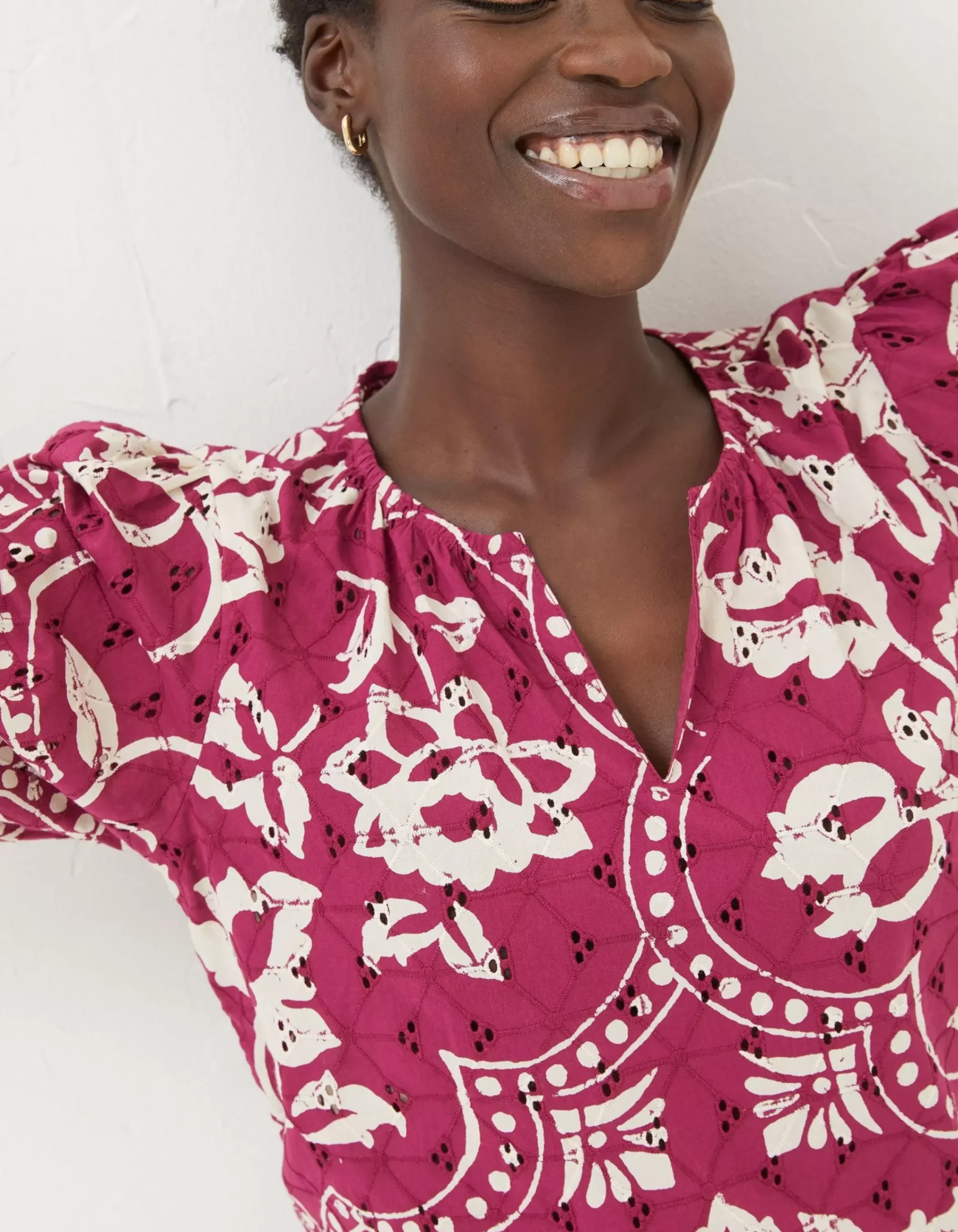 Women FatFace View All|Imogen Broderie Floral Blouse