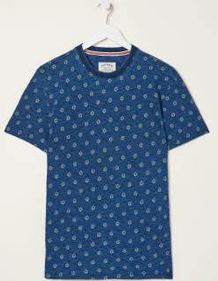 Men FatFace T-Shirts|Indigo Geo Print T Shirt