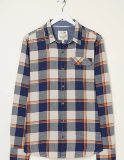 Men FatFace Shirts|Indigo Grid Check Shirt