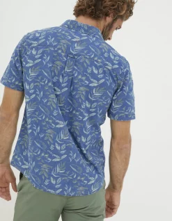 Men FatFace View All|Indigo Leaf Print Shirt