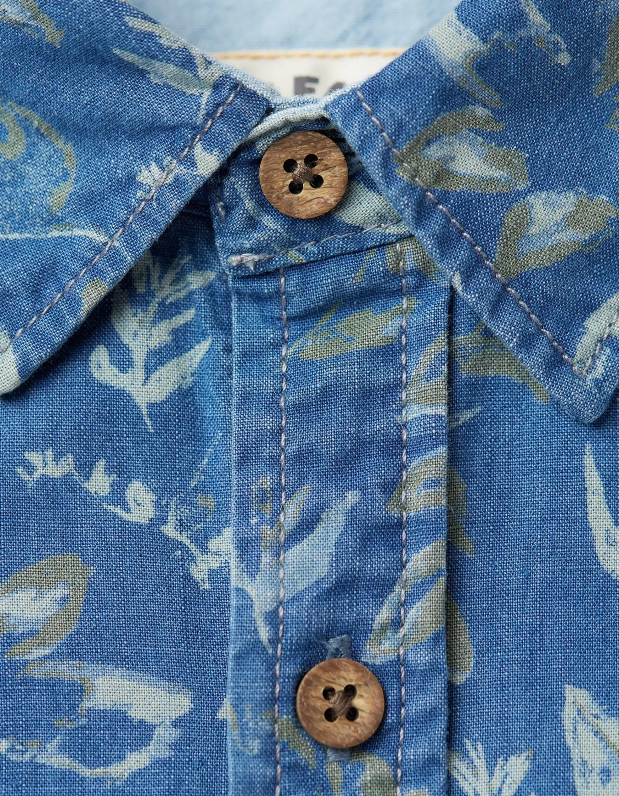 Men FatFace View All|Indigo Leaf Print Shirt