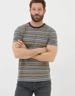 Men FatFace View All|Indigo Multi Stripe T-Shirt