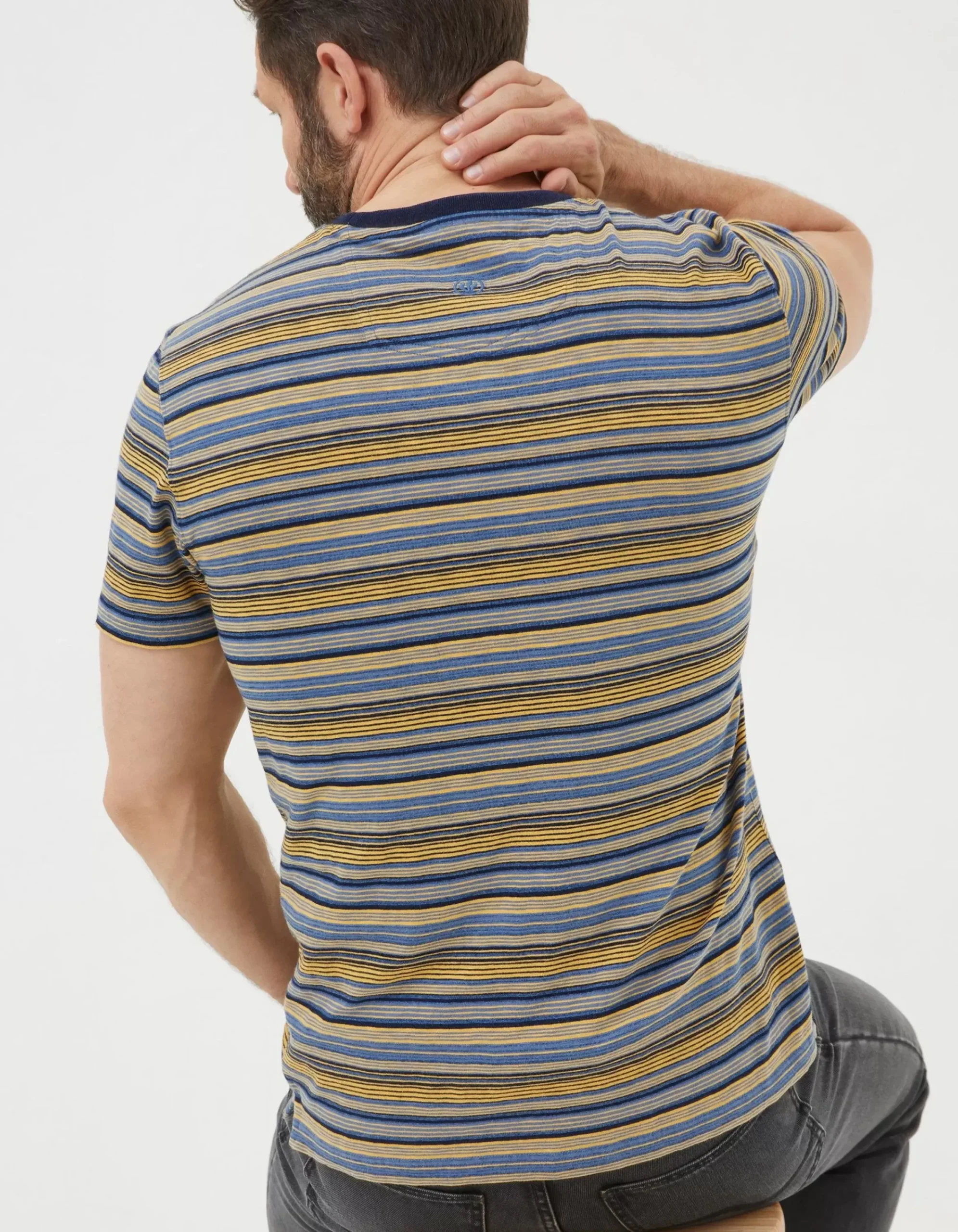 Men FatFace View All|Indigo Multi Stripe T-Shirt