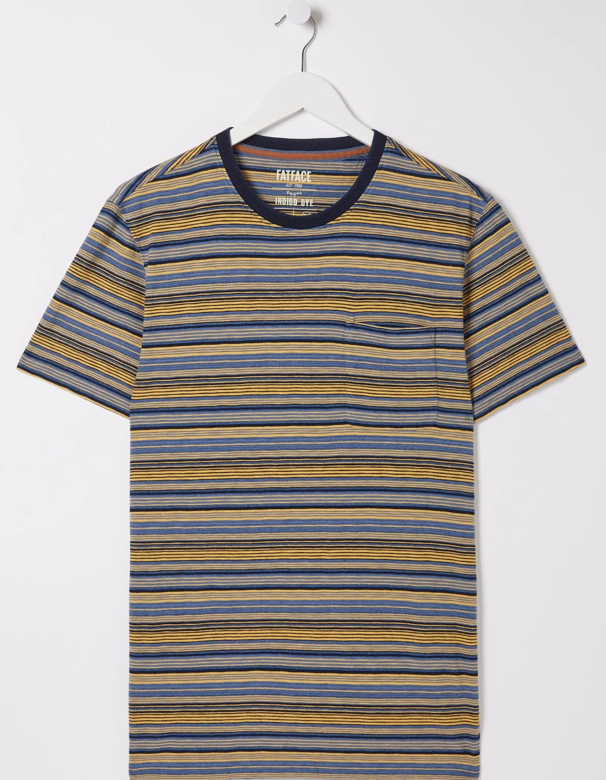 Men FatFace View All|Indigo Multi Stripe T-Shirt