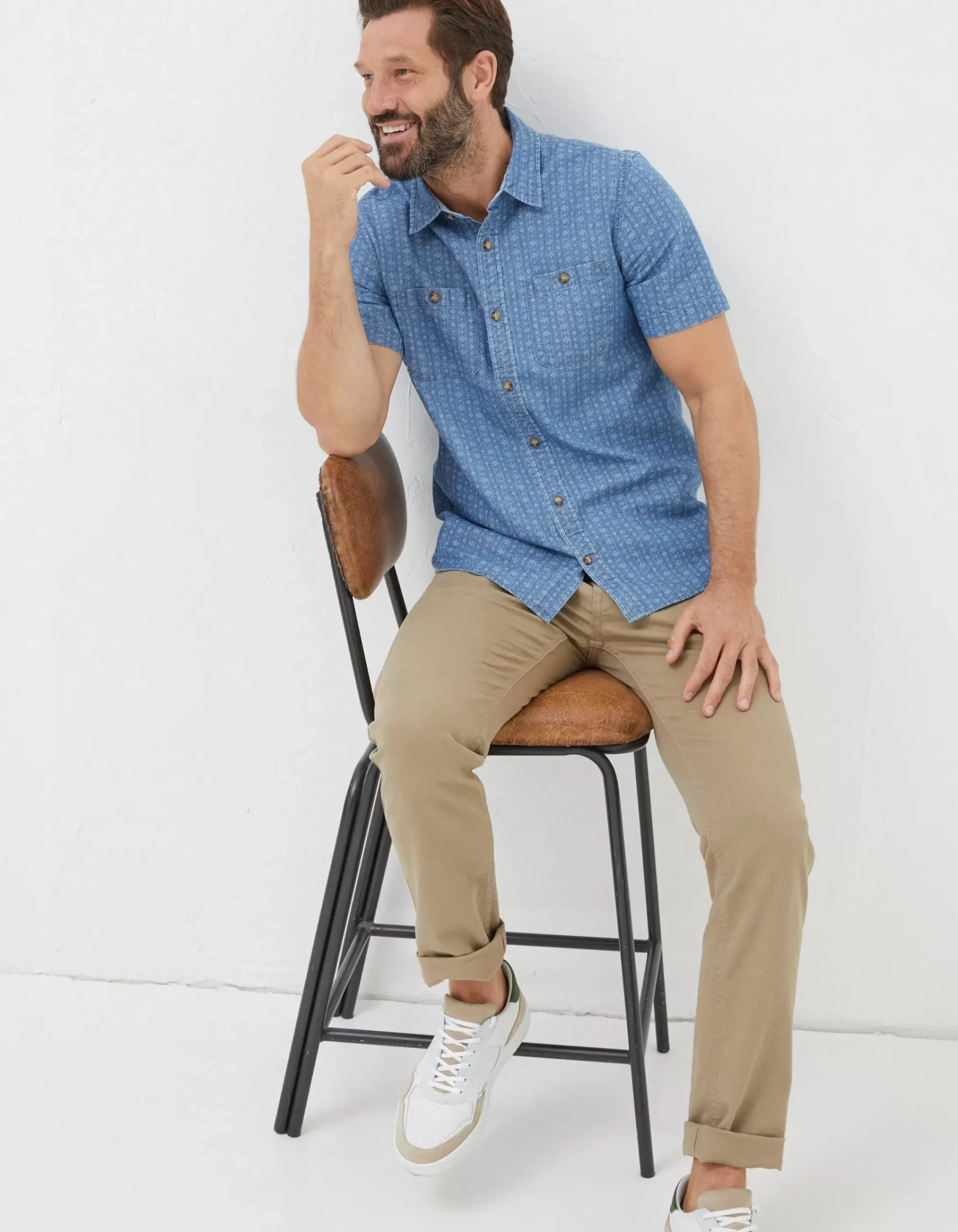 Men FatFace View All|Indigo Print Shirt