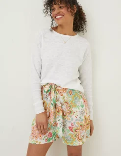 Women FatFace Knitwear|Isobella Linen Blend Button Back Jumper