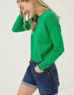 Women FatFace Knitwear|Isobella Linen Blend Button Back Jumper