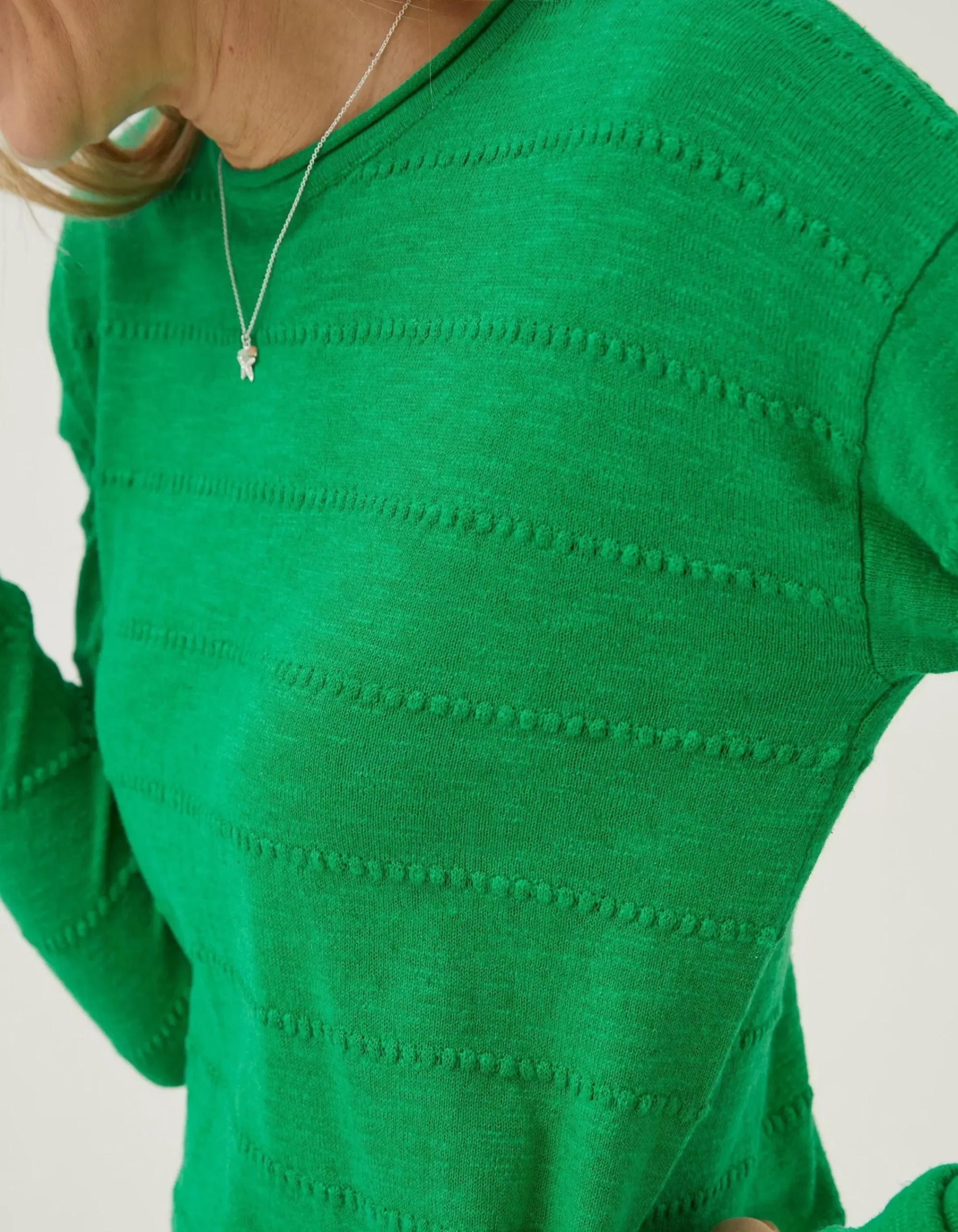 Women FatFace Knitwear|Isobella Linen Blend Button Back Jumper