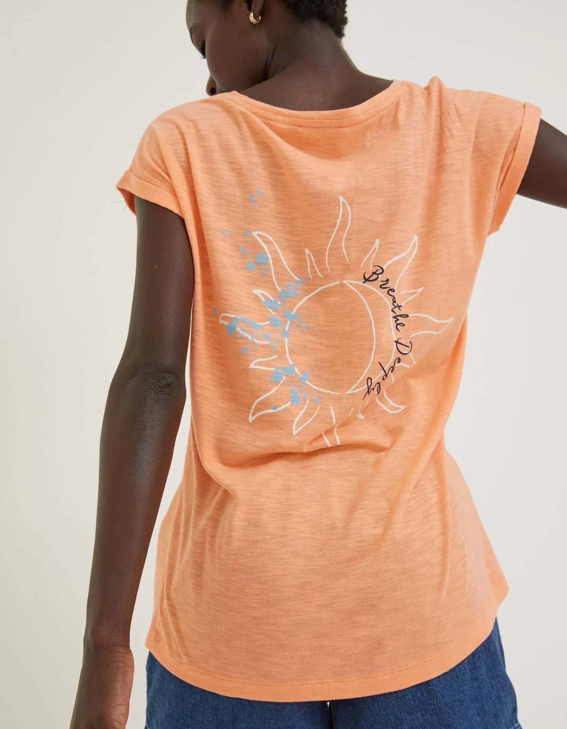 Women FatFace Tops & T-Shirts|Ivy Breathe Deeply Graphic T-Shirt