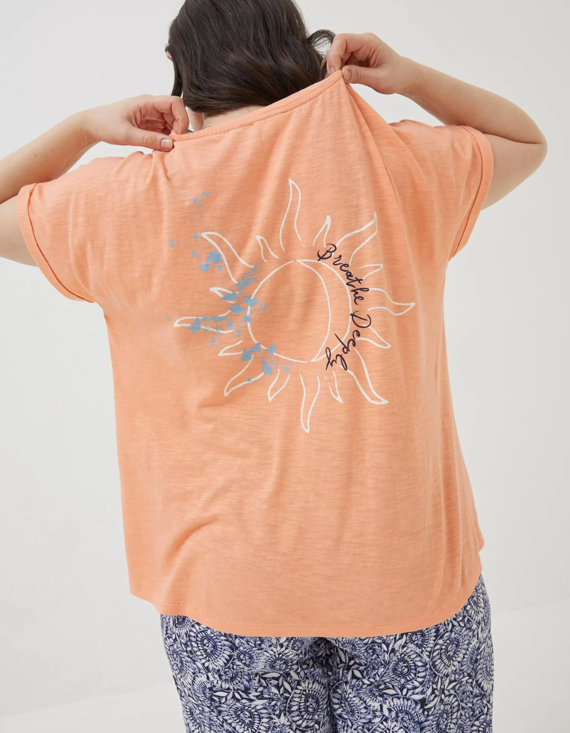 Women FatFace Tops & T-Shirts|Ivy Breathe Deeply Graphic T-Shirt