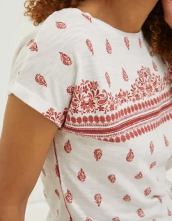 Women FatFace Tops & T-Shirts|Ivy Woodblock Geo T-Shirt
