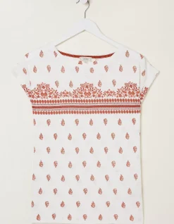 Women FatFace Tops & T-Shirts|Ivy Woodblock Geo T-Shirt