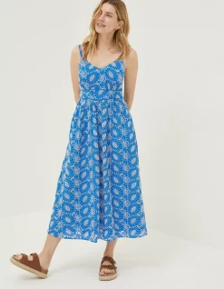 Women FatFace Dresses|Jayden Broderie Midi Dress