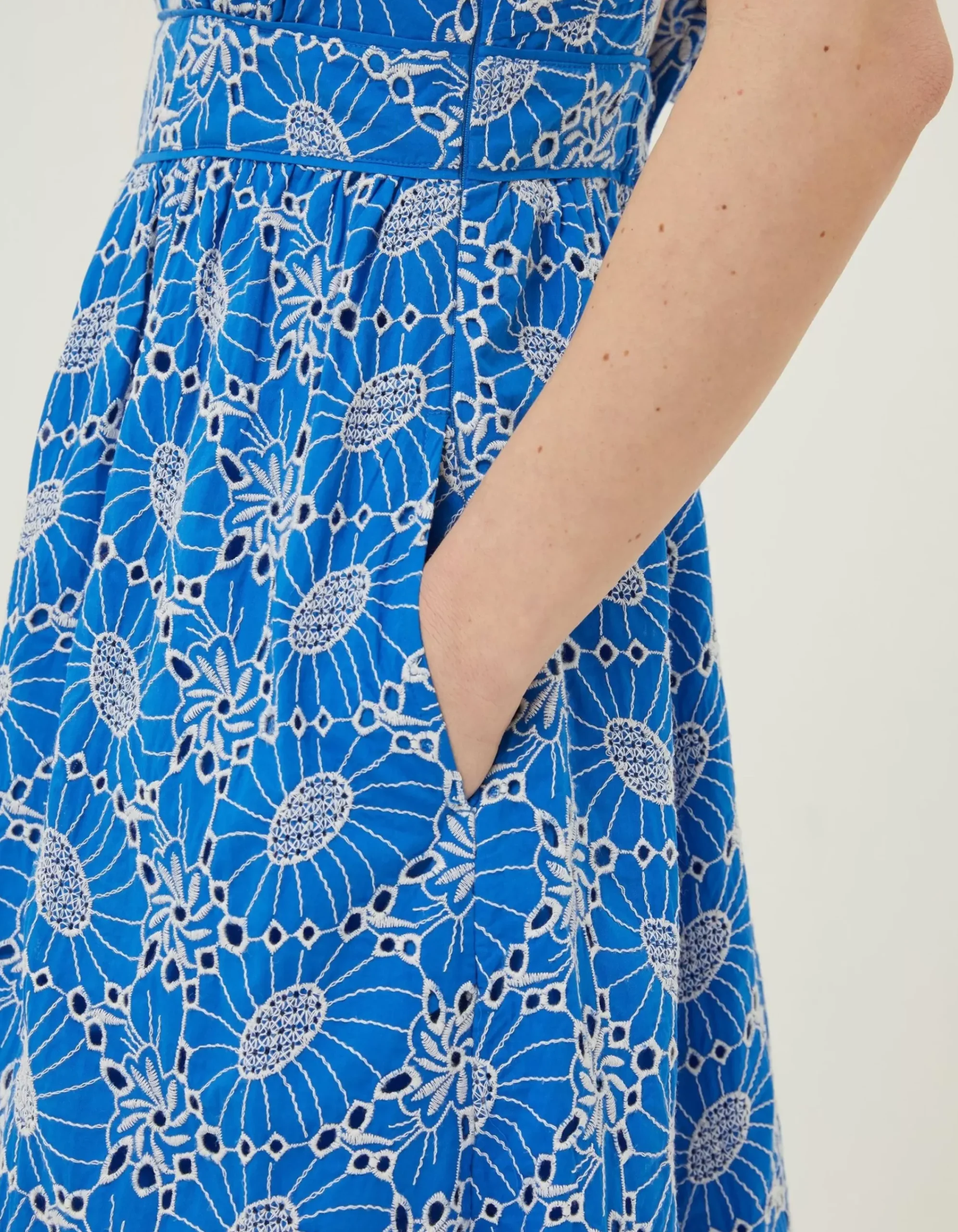 Women FatFace Dresses|Jayden Broderie Midi Dress