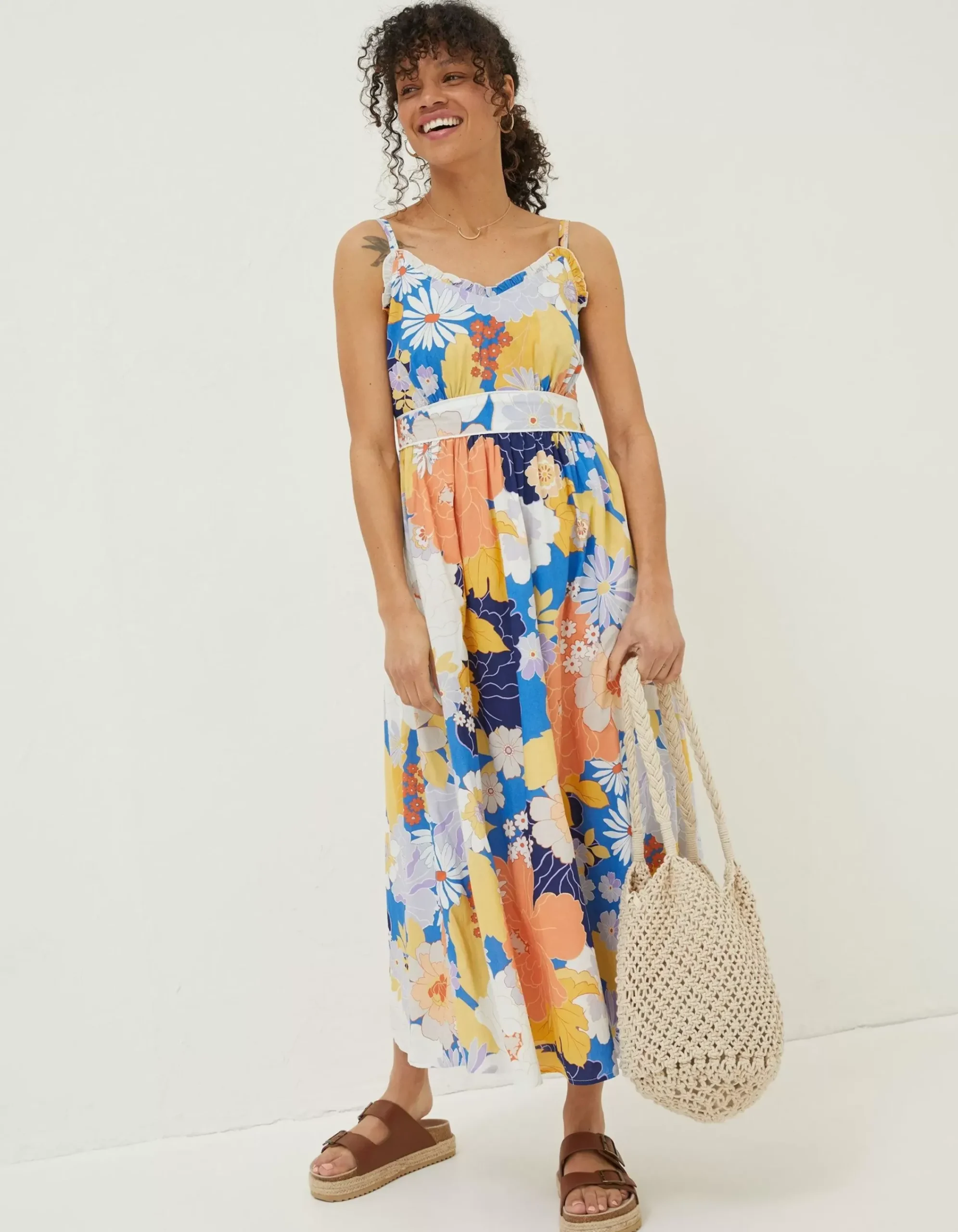 Women FatFace Dresses|Jayden Coastal Midi Dress