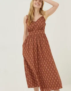 Women FatFace Dresses|Jayden Woodblock Midi Dress