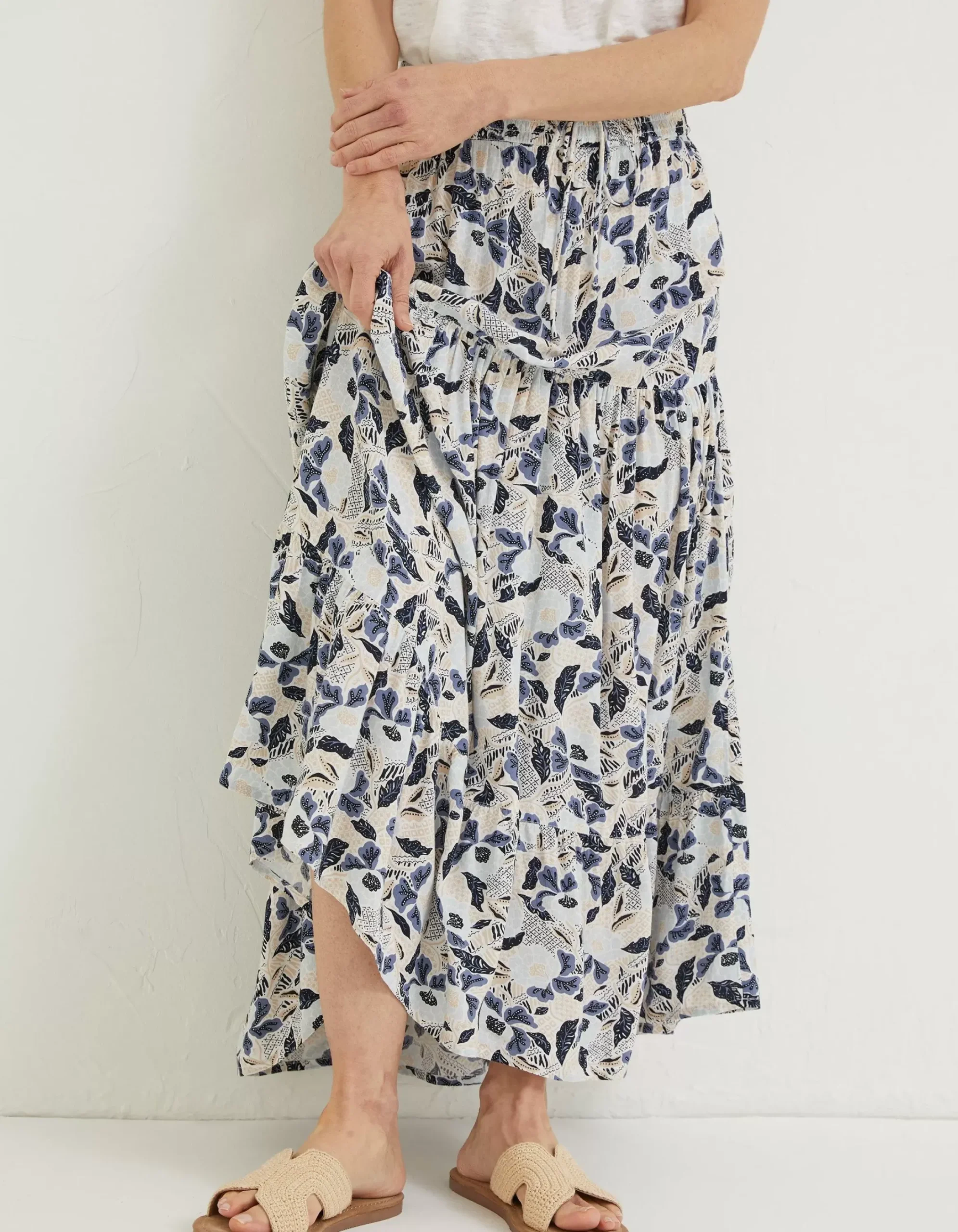 Women FatFace Skirts|Jayla Batik Flower Maxi Skirt