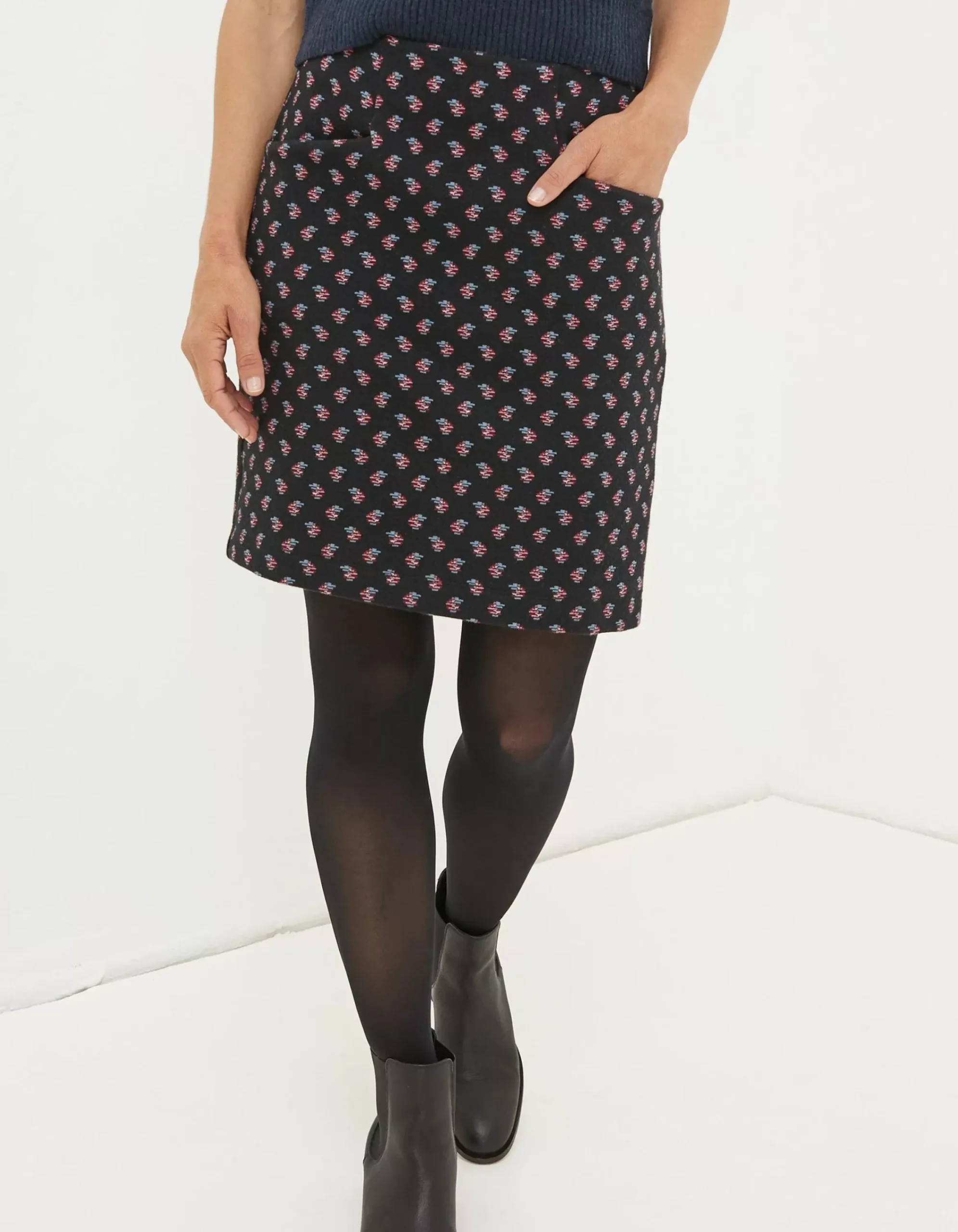 Women FatFace Skirts|Jennie Floral Geo Jersey Skirt