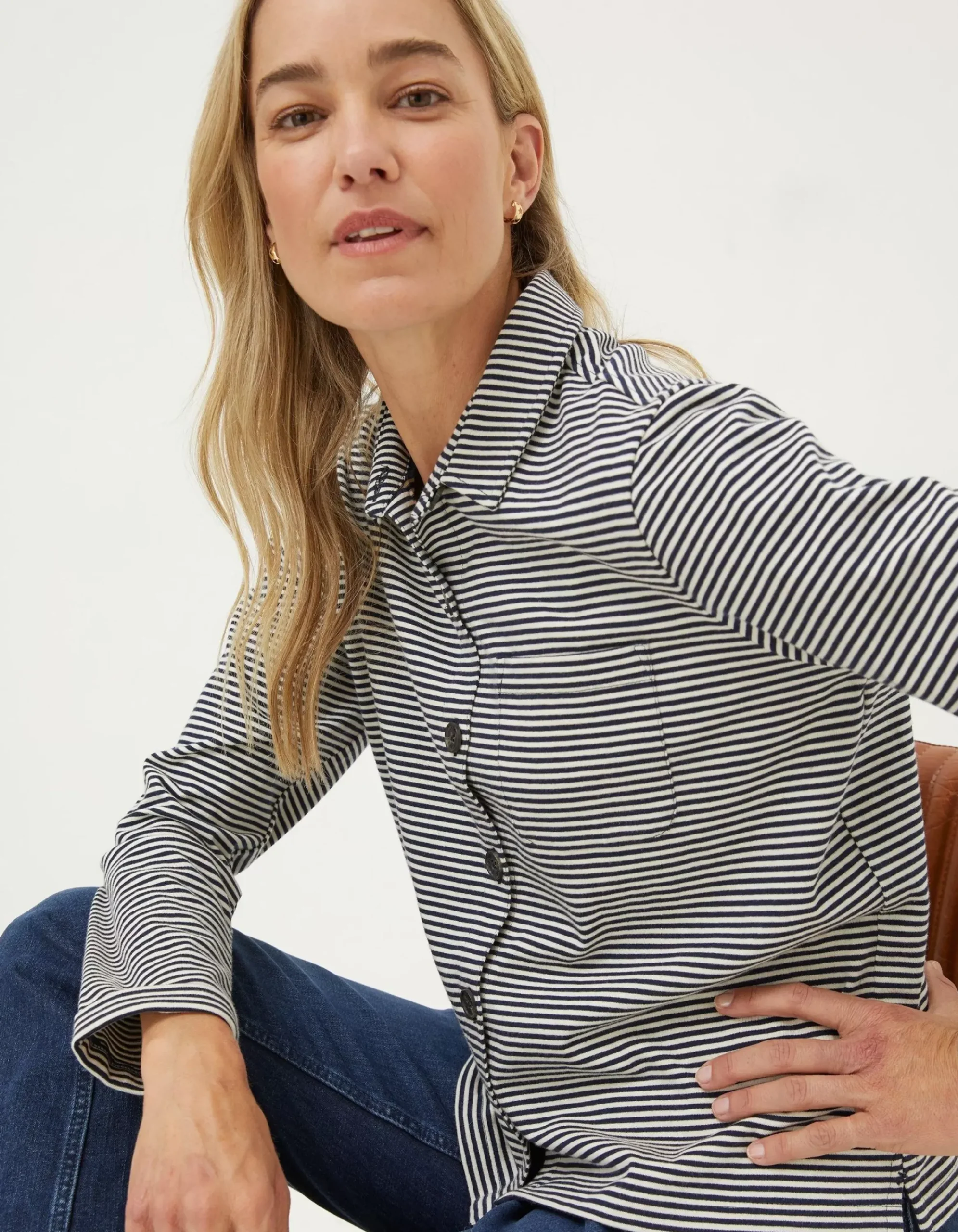Women FatFace Tops & T-Shirts|Jess Stripe Jersey Shirt