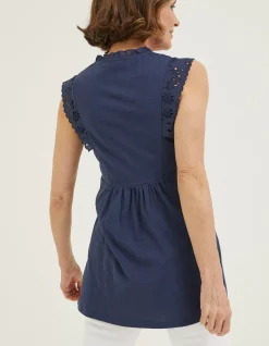 Women FatFace Tops & T-Shirts|Jessica Embroidered Tunic Top