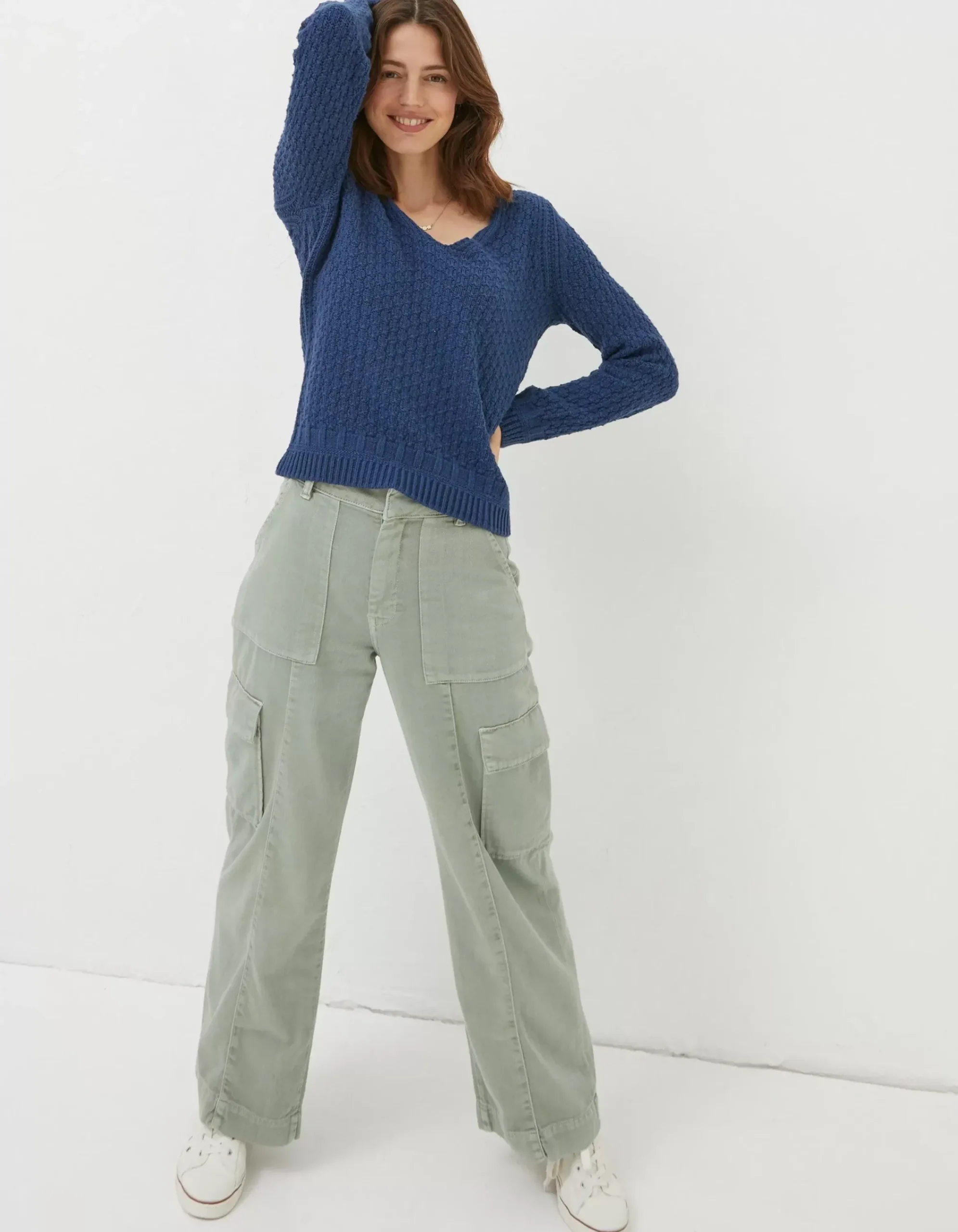 Women FatFace Knitwear|Josie V Neck Jumper