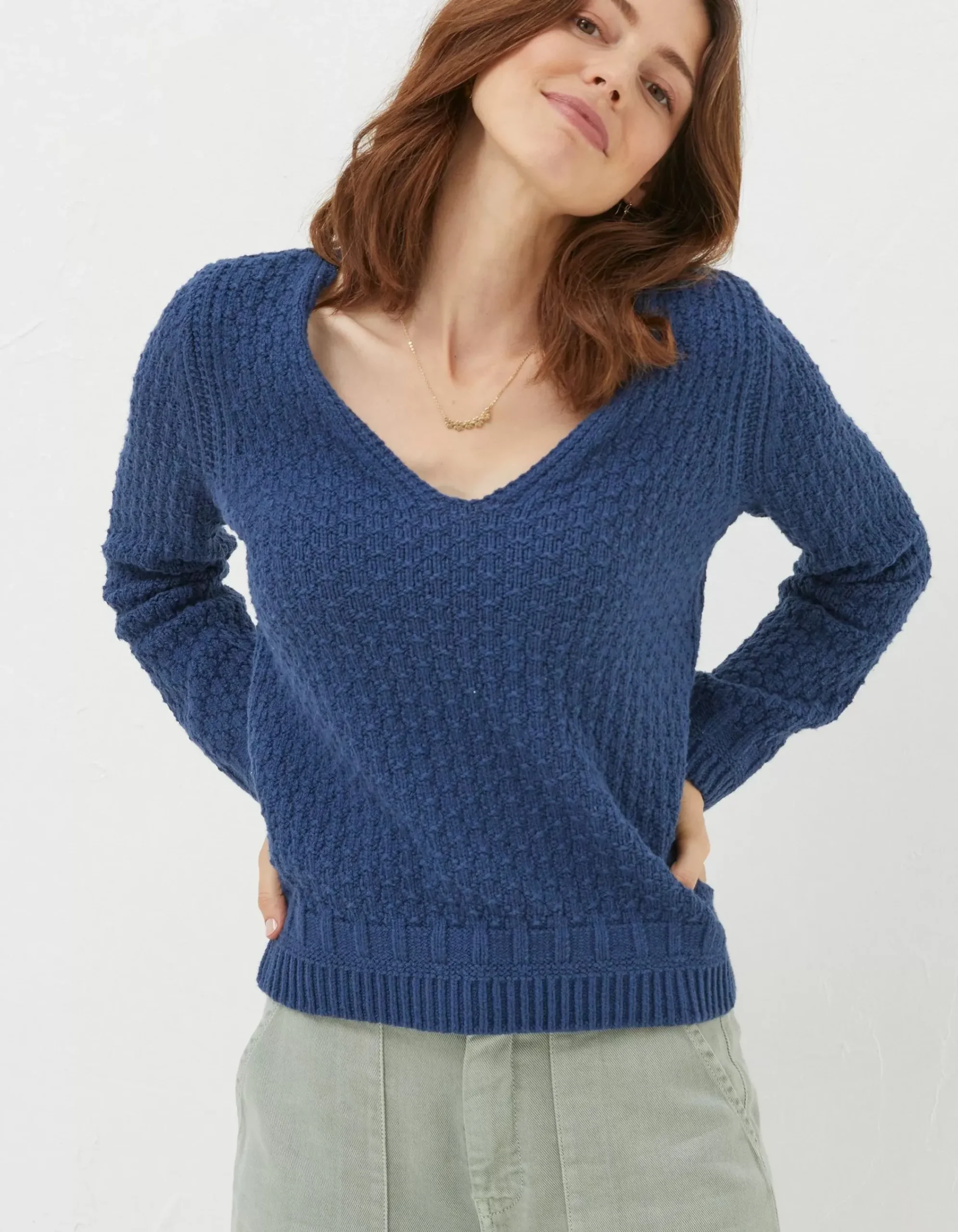 Women FatFace Knitwear|Josie V Neck Jumper