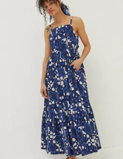 Women FatFace Dresses|Julien Geo Batik Midi Dress