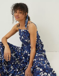 Women FatFace Dresses|Julien Geo Batik Midi Dress