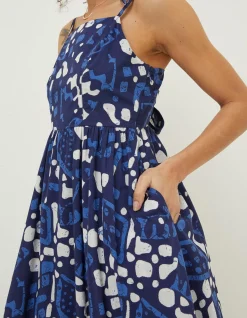 Women FatFace Dresses|Julien Geo Batik Midi Dress