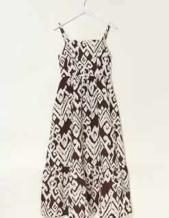 Women FatFace Dresses|Julien Ikat Linen Midi Dress