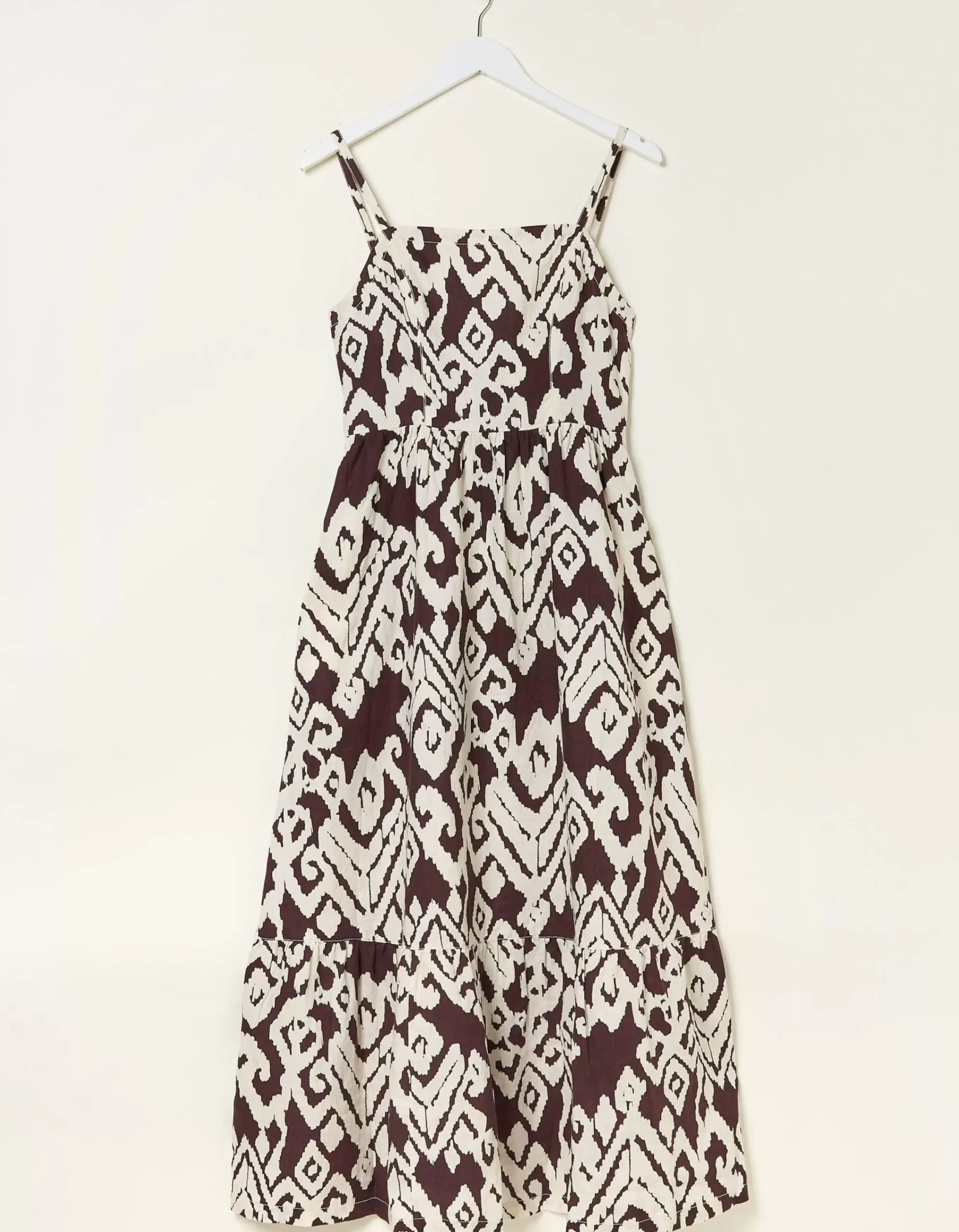 Women FatFace Dresses|Julien Ikat Linen Midi Dress