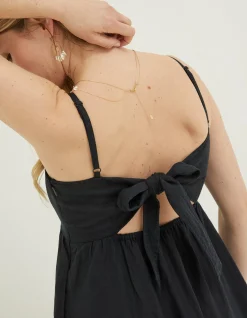 Women FatFace Dresses|Julien Tie Back Linen Midi Dress