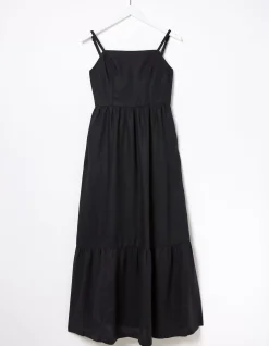 Women FatFace Dresses|Julien Tie Back Linen Midi Dress