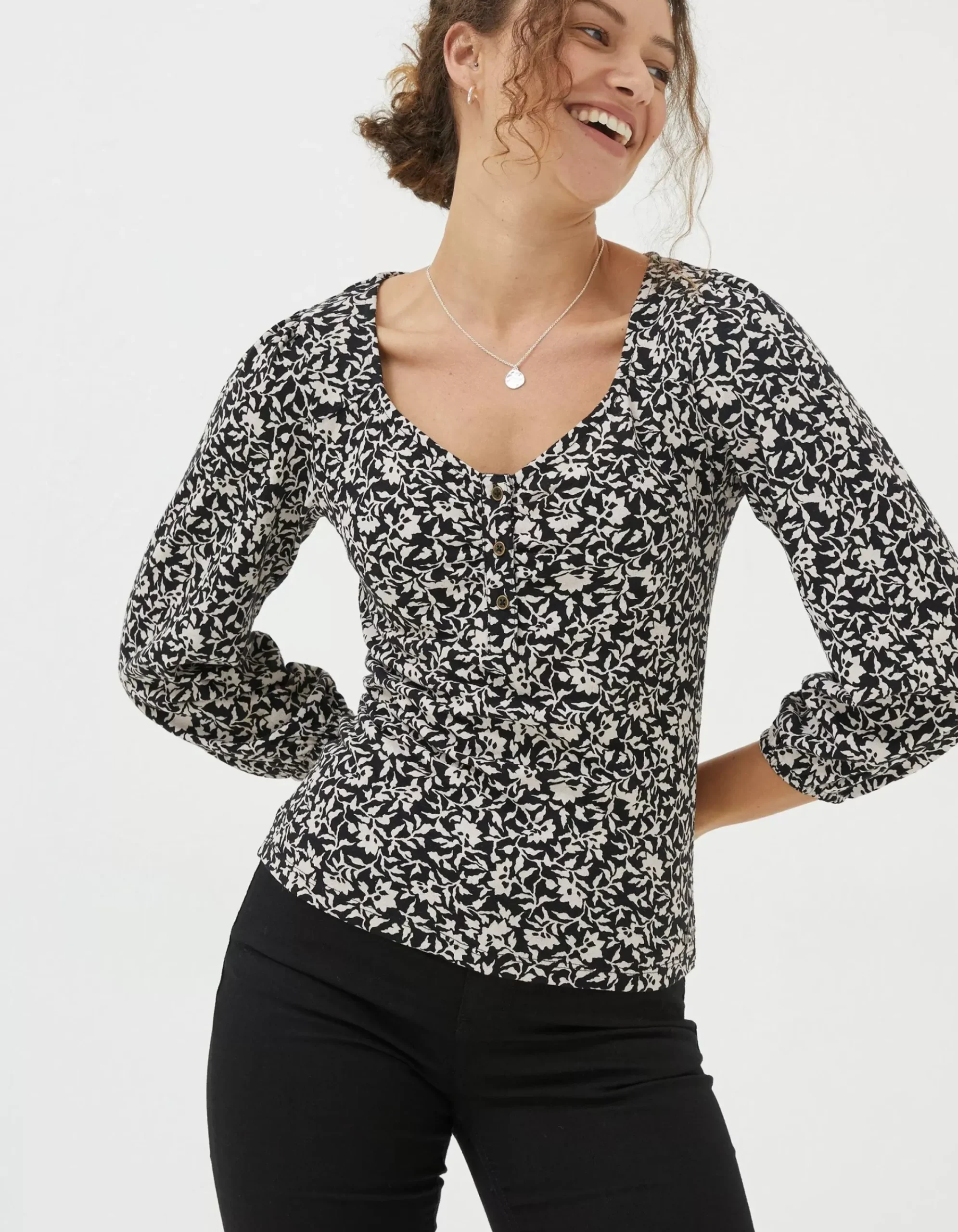Women FatFace View All|Kara Mono Vines Top