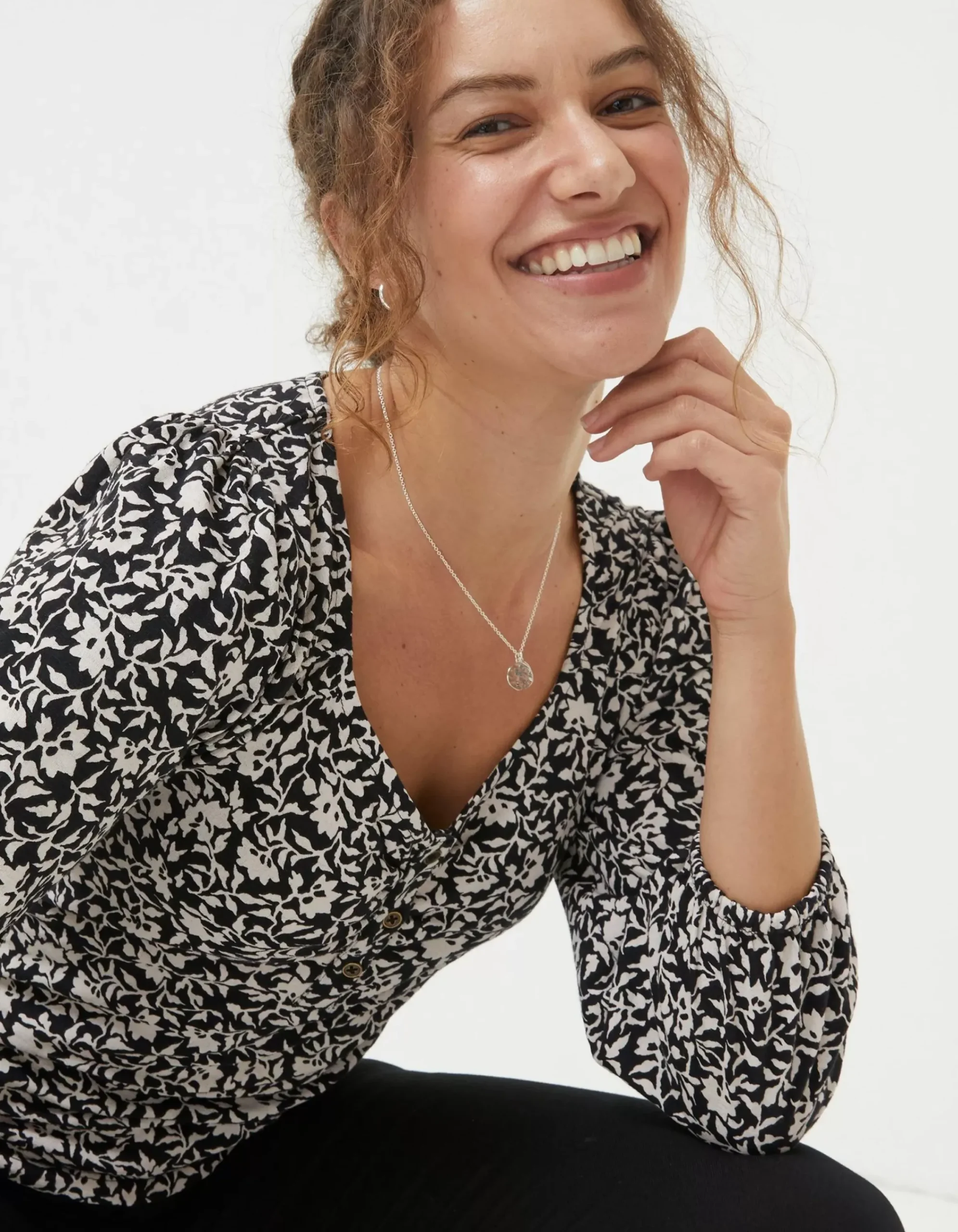 Women FatFace View All|Kara Mono Vines Top