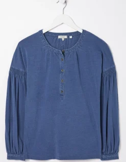 Women FatFace Tops & T-Shirts|Keira Indigo Henley Top