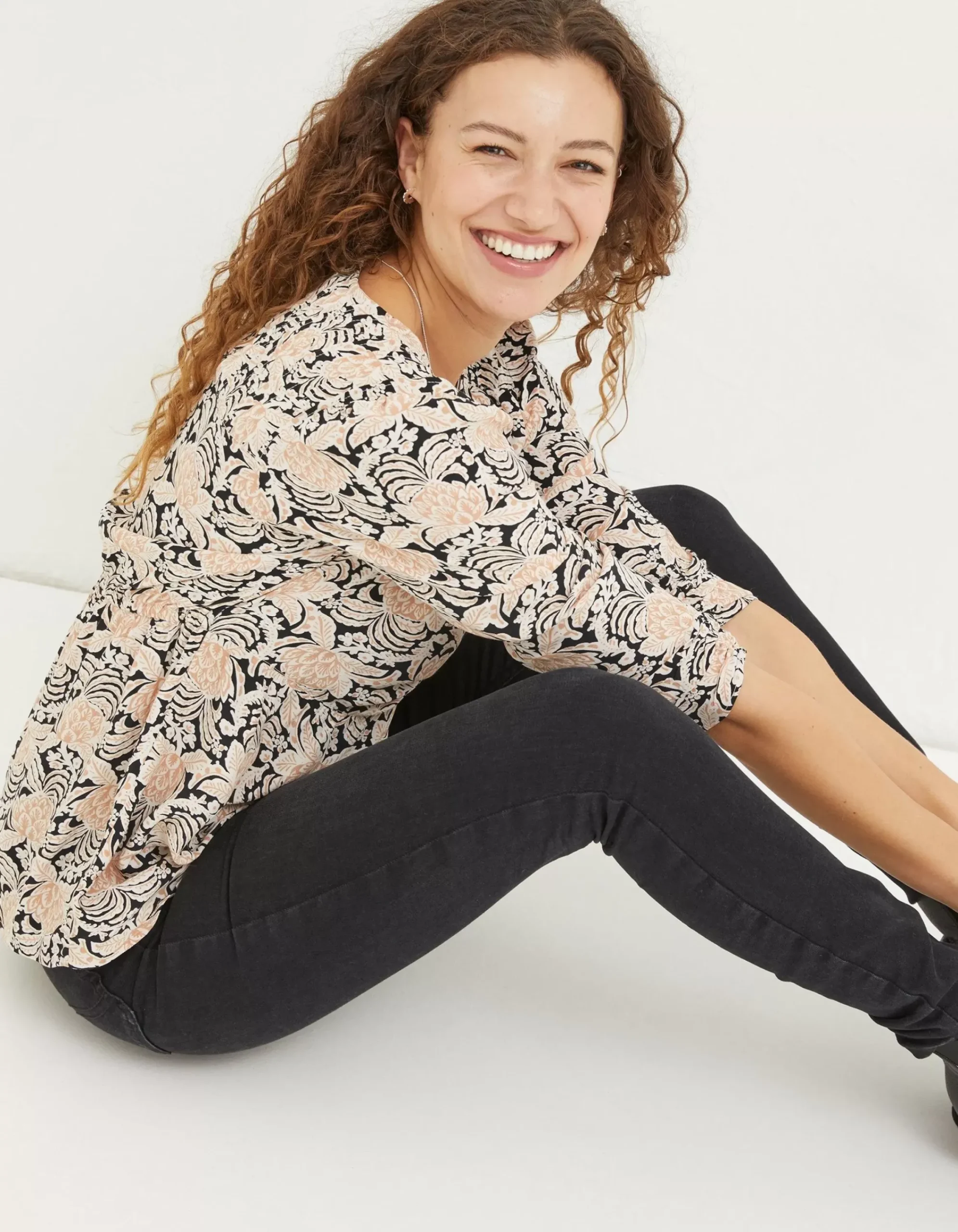 Women FatFace Shirts & Blouses|Kinsey Damask Floral Blouse
