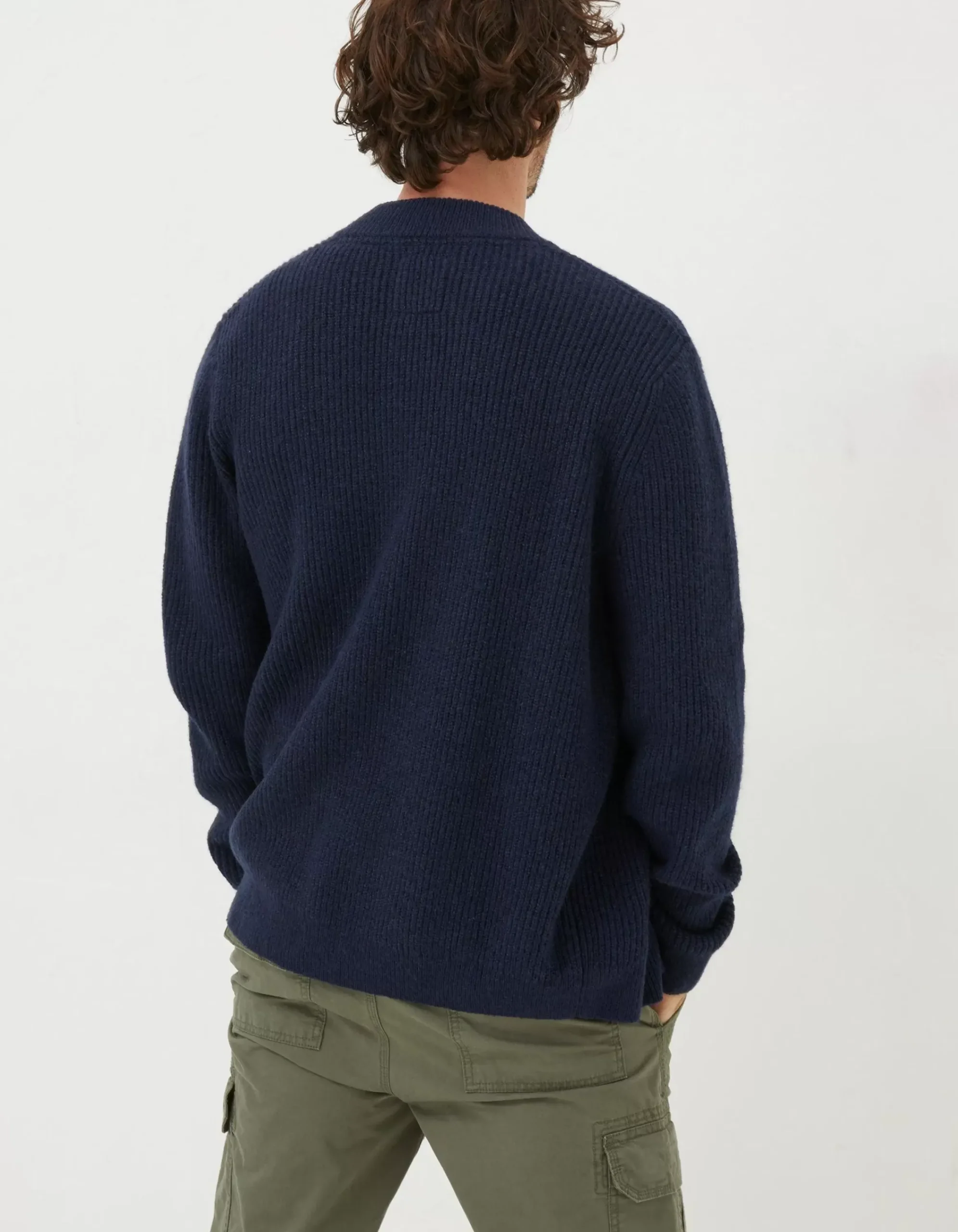 Men FatFace Knitwear|Knitted Bomber Cardigan