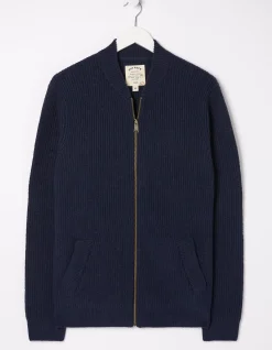 Men FatFace Knitwear|Knitted Bomber Cardigan