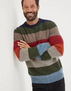 Men FatFace View All|Lambswool Stripe Crew Jumper